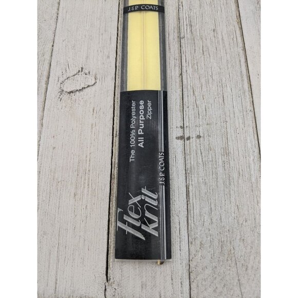 Vintage J&P Coats Flex Knit All Purpose Zipper 7" Primrose 72-A - Picture 3 of 4